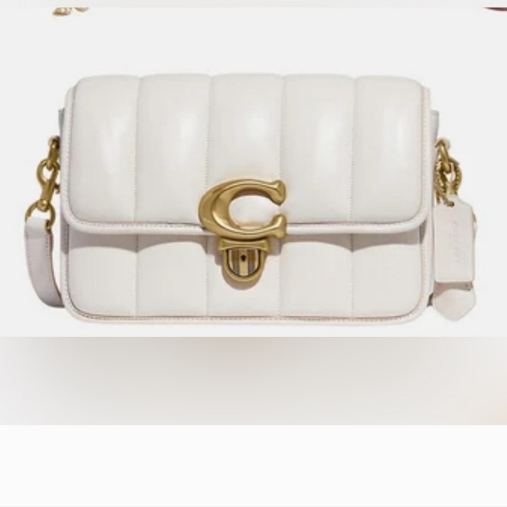 Coach Studio Shoulder Bag with Quilting in Chalk EUC